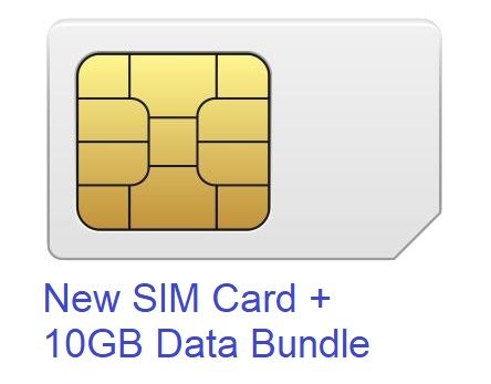 New SIM Card including 10GB Data Bundle for security IP cameras with LTE