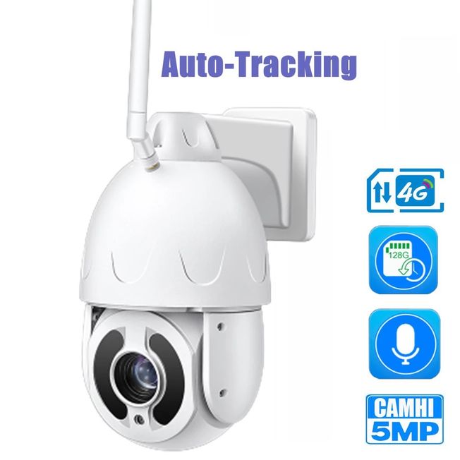 Outdoor Security IP Camera 5MP Auto Tracking 20x Zoom LTE 4g and LAN